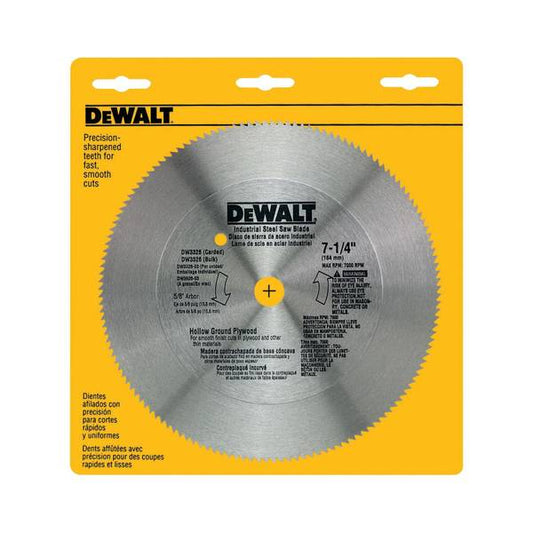 DEWALT 7-1/4" 140T Hollow Ground Plywood Cutting Saw Blade