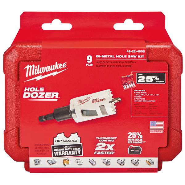 Milwaukee 9-Piece HOLE DOZER  General-Purpose Hole Saw Kit