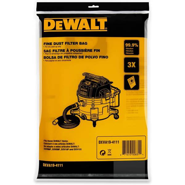 DEWALT 3-Count 6-10 Gallon Fine Dust Bag