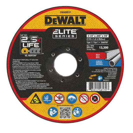 DEWALT 4-1/2"x7/8" ELITE SERIES Ceramic Cutoff Wheel