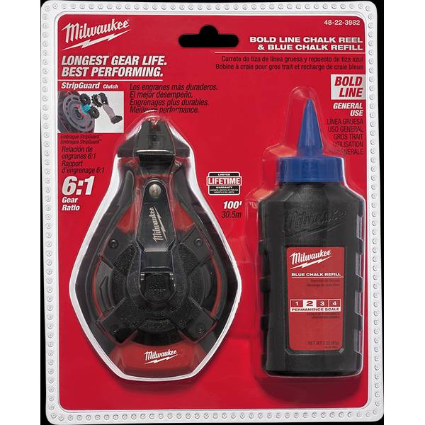 Milwaukee 100' Bold Line Kit with Blue Chalk