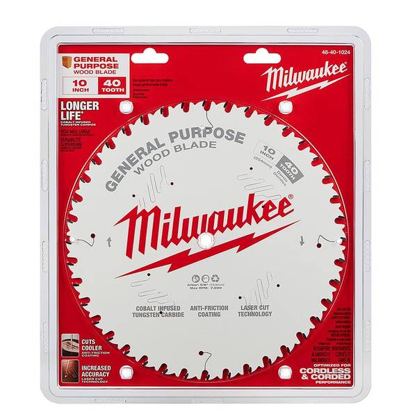 Milwaukee 10" 40T General Purpose Circular Saw Blade