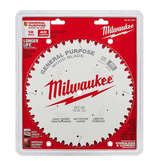 Milwaukee 10" 40T General Purpose Circular Saw Blade