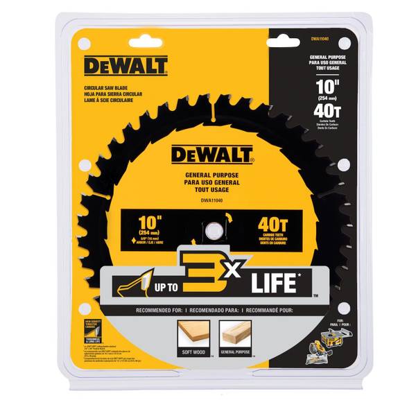 DEWALT 10" 40T General Purpose Saw Blade