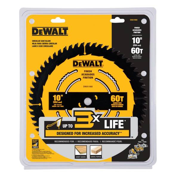 DEWALT 10" 60T Finish Saw Blade