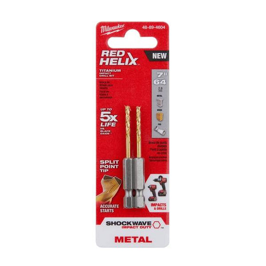 Milwaukee 7/64" Titanium SHOCKWAVE Red Helix Drill Bit