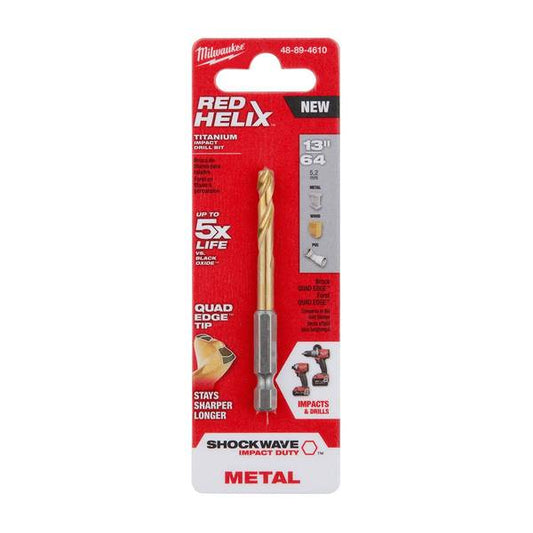 Milwaukee 13/64" Titanium SHOCKWAVE Red Helix Drill Bit