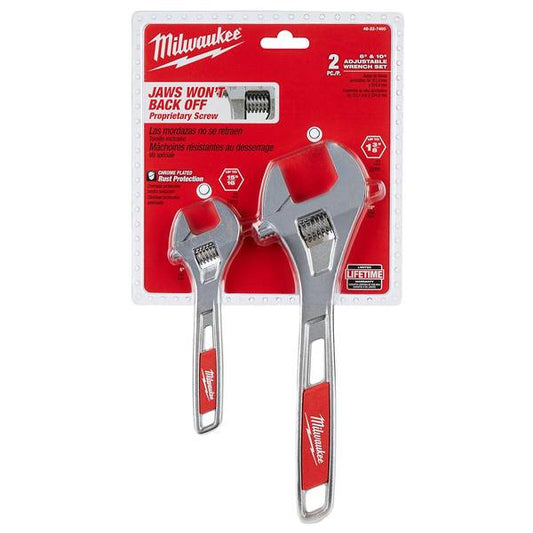 Milwaukee 2-Piece 6" & 10" Adjustable Wrench Set