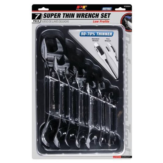 Performance Tool 7-Piece Super Thin Metric Wrench Set