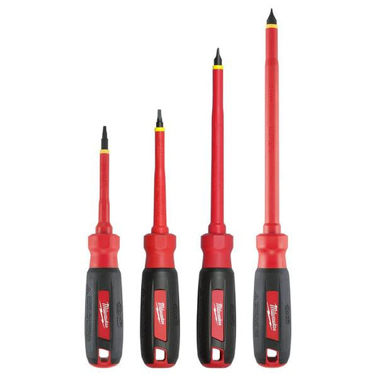 Milwaukee 4-Piece 1000V Insulated Screwdriver Set with Square Recess