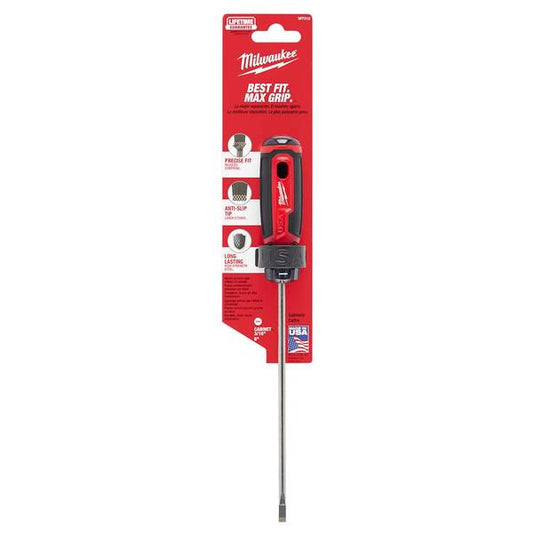 Milwaukee 3/16" Cabinet 6" Cushion Grip Screwdriver