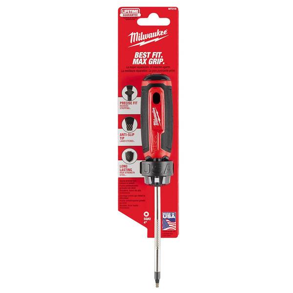 Milwaukee #2 Square 4" Cushion Grip Screwdriver