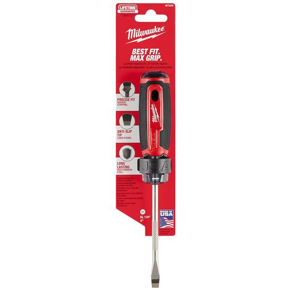 Milwaukee 1/4" Slotted 4" Cushion Grip Screwdriver