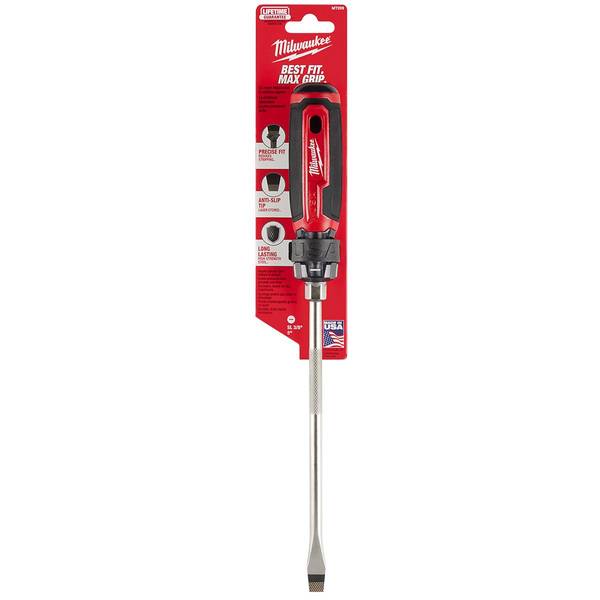 Milwaukee 3/8" Slotted 8" Cushion Grip Screwdriver