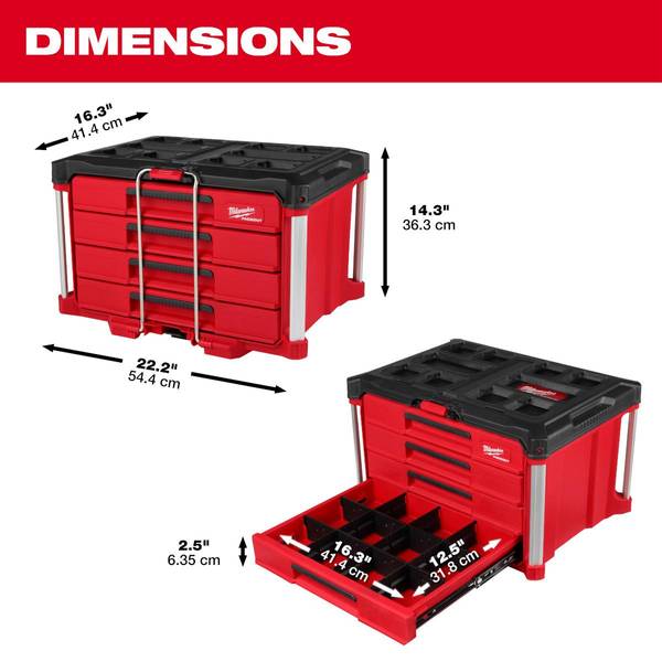 Milwaukee PACKOUT 4 Drawer Tool Box