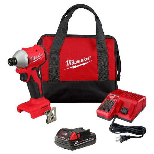 Milwaukee M18 Compact Brushless 1/4" Hex Impact Driver Kit