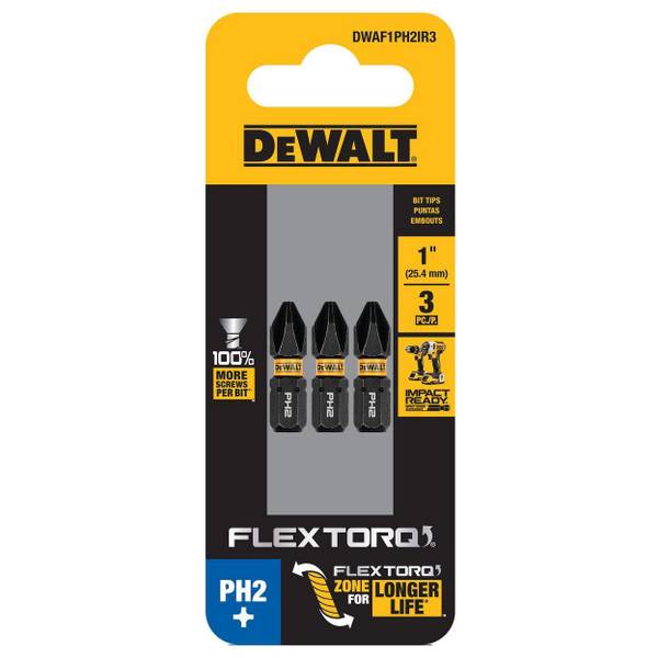 DEWALT 3-Pack FLEXTORQ IMPACT READY #2 Phillips 1" Bit