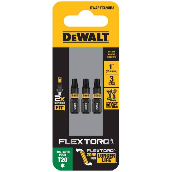 DEWALT 3-Pack FLEXTORQ IMPACT READY T20 Torx 1" Bit