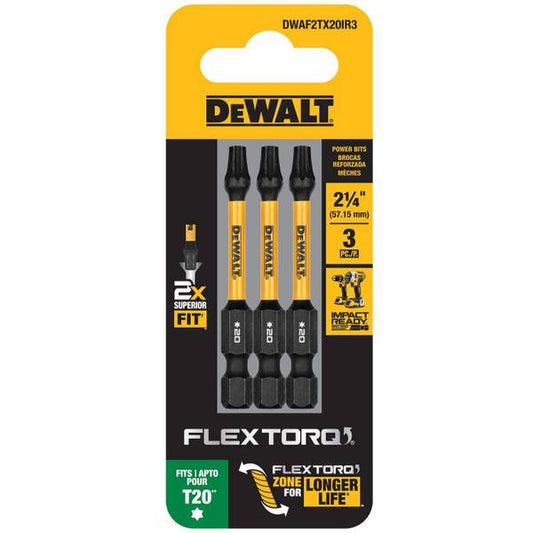 DEWALT 3-Pack FLEXTORQ IMPACT READY T20 Torx 2.25" Bit