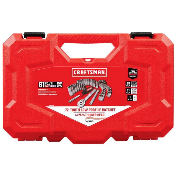 Craftsman 61-Piece 3/8" Dr Mechanics Tool Set Low Profile