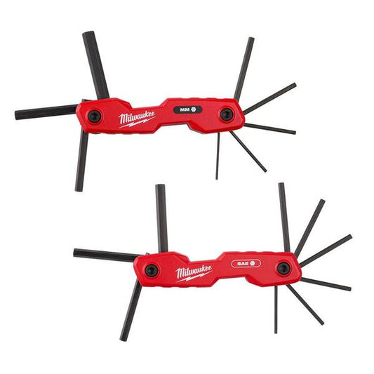 Milwaukee 2-Piece 17-Key Folding Hex Key Sets - SAE/Metric