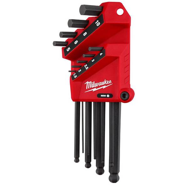 Milwaukee 9-Key Ball End L-Style Hex Key Set - Metric