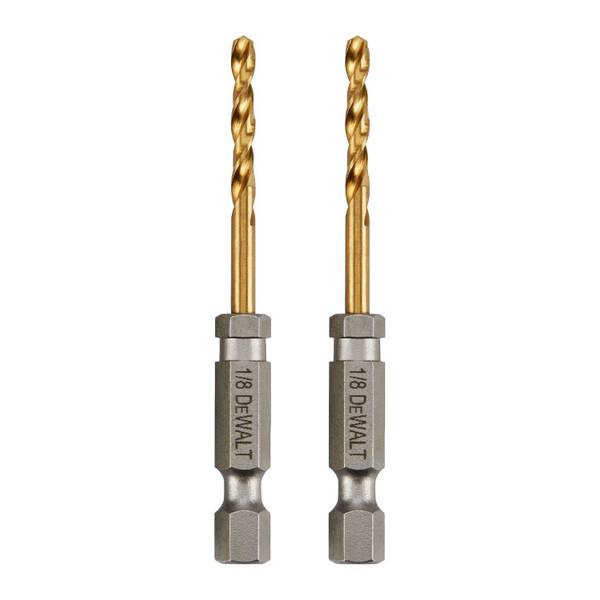 DEWALT 2-Piece 1/8" IMPACT READY Titanium Nitride Coating Drill Bit