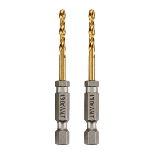 DEWALT 2-Piece 1/8" IMPACT READY Titanium Nitride Coating Drill Bit