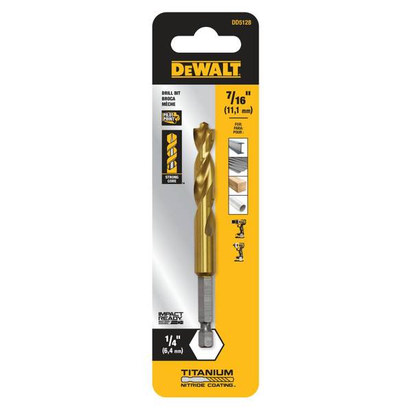 DEWALT IMPACT READY Titanium Nitride Coating 7/16" Drill Bit