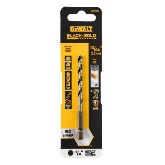 DEWALT Black & Gold Impact Ready 13/64" Drill Bit