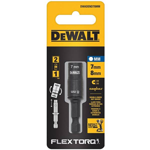 DEWALT 7mm + 8mm Double-Ended/Detachable Nut Driver