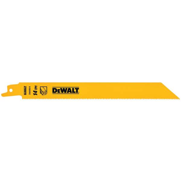 DEWALT 5-Pack 8" 14 TPI Reciprocating Saw Blade