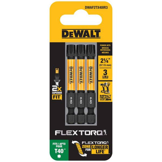 DEWALT 3-Pack FlexTorq IMPACT READY 2.25" Torx T40 Bit