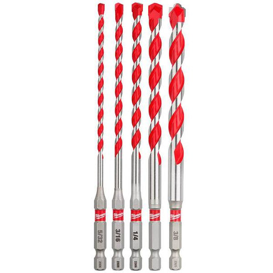 Milwaukee 5-Piece SHOCKWAVE Impact Duty Carbide Hammer Drill Bit Set