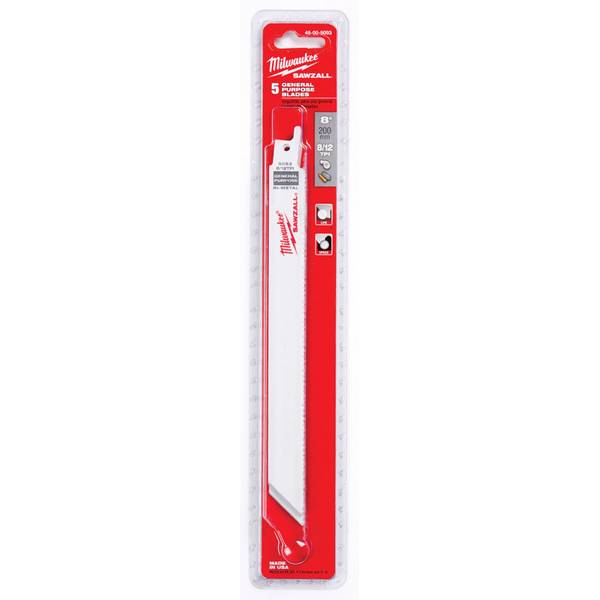 Milwaukee 5-Pack 8 in. 8/12 TPI SAWZALL Blades