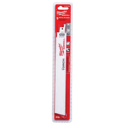 Milwaukee 5-Pack 9" 18 TPI  The Torch SAWZALL Blades