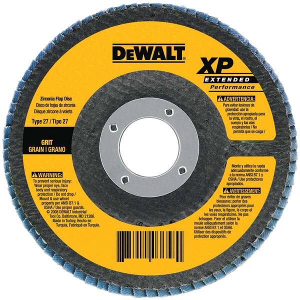 DEWALT 4-1/2"x7/8" HP 60 Grit Zirconia Flap Disc