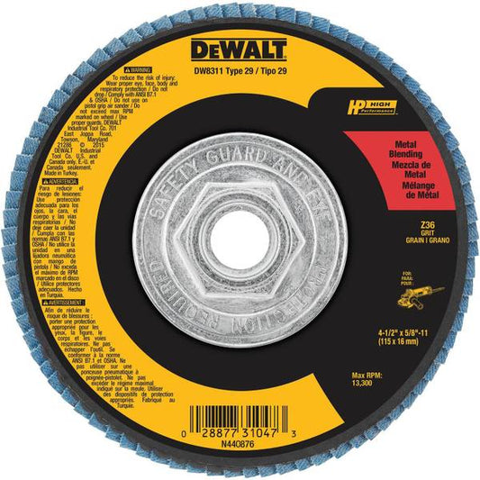 DEWALT 4-1/2"x7/8" HP 60 Grit Zirconia Flap Disc