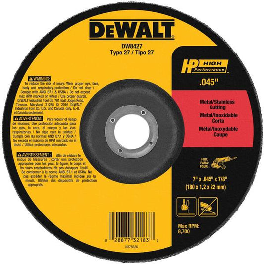 DEWALT 4-1/2"x .045"x 7/8" HP Cutting Wheel