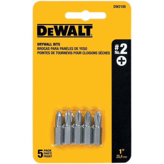 DEWALT 5-Piece #2 Phillips Drywall Bit Tips