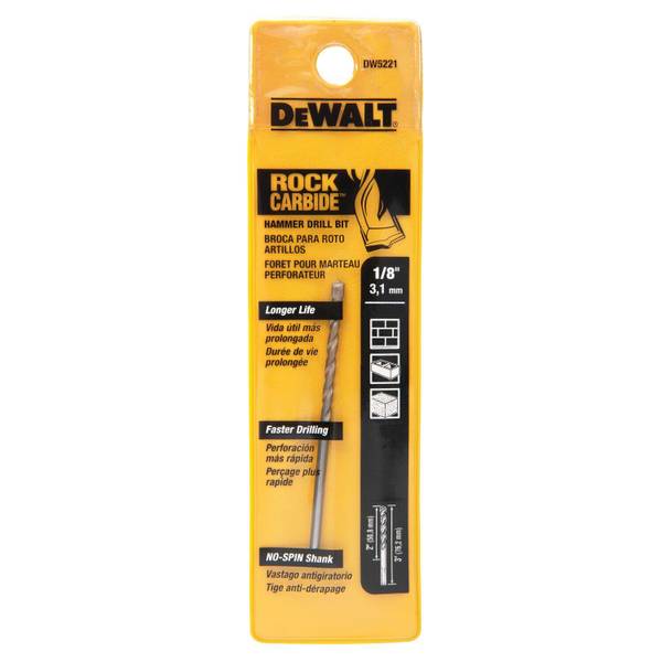 DEWALT 3/16"x6" Percussion Masonry Drill Bit