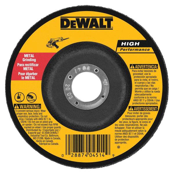 DEWALT 5-Pack 4 1/2"x1/4" HP Metal Grinding Wheels