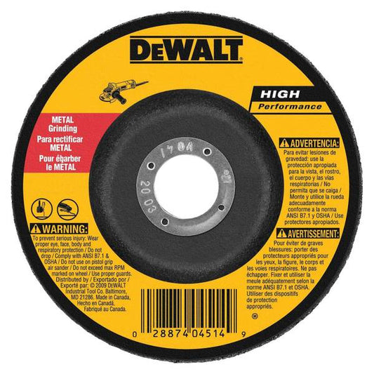 DEWALT 5-Pack 4 1/2"x1/4" HP Metal Grinding Wheels