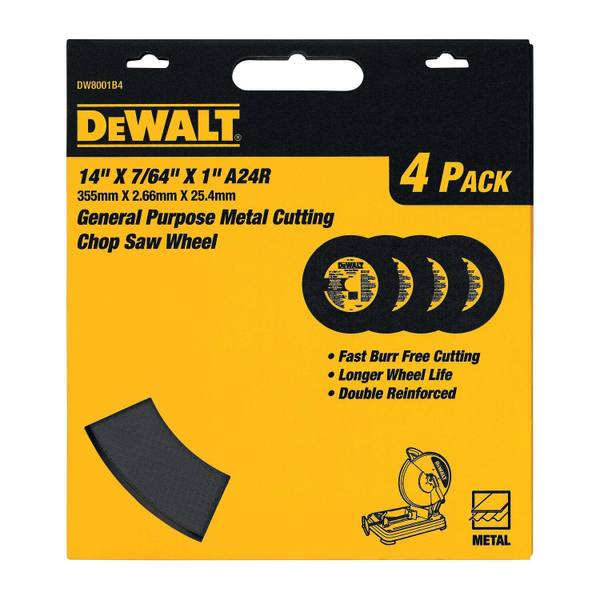 DEWALT 4-Pack 14"x7/64"x1" HP Chop Saw Blades