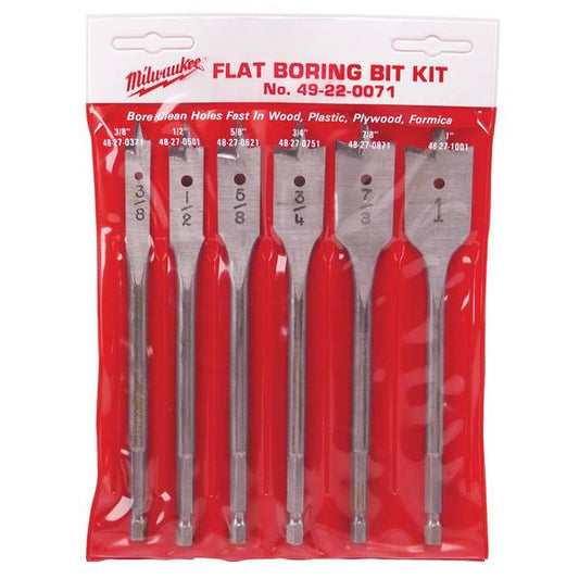 Milwaukee 6-Piece 6" Universal Flat Boring Bit Set