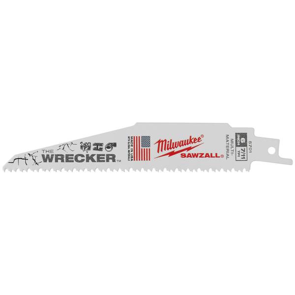 Milwaukee 5-Pack 6" WRECKER Multi-Material SAWZALL Blades