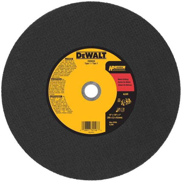 DEWALT 12"X1/8"X1" HP Metal Cutting Chop Saw Wheel