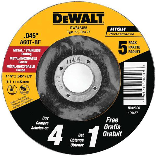 DEWALT 4-1/2"x7/8" HP Metal Cutting Wheel