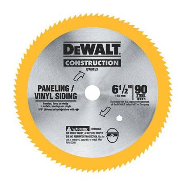 DEWALT 6-1/2" 90T Steel Saw Blade (Vinyl/Paneling)