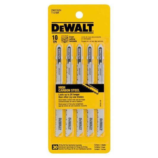 DEWALT 5-Piece 4" 10TPI T-Shank Laminate Down Cutting Jig Saw Blade